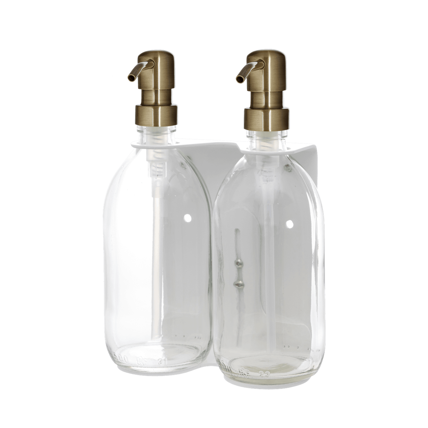 White Double Wall Mounted Soap Dispenser