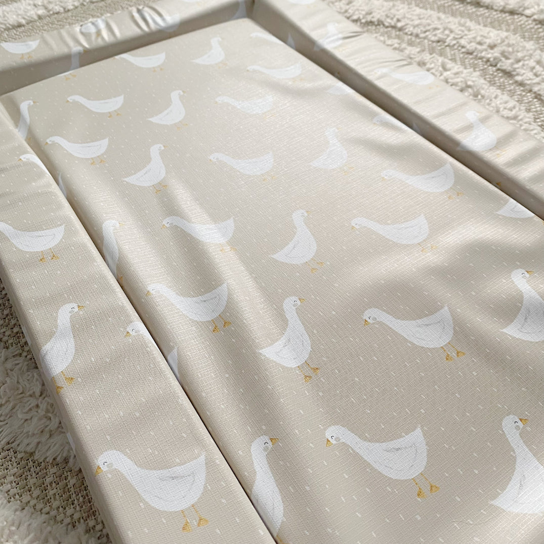 Standard Changing Mat - White Goose Unisex Print