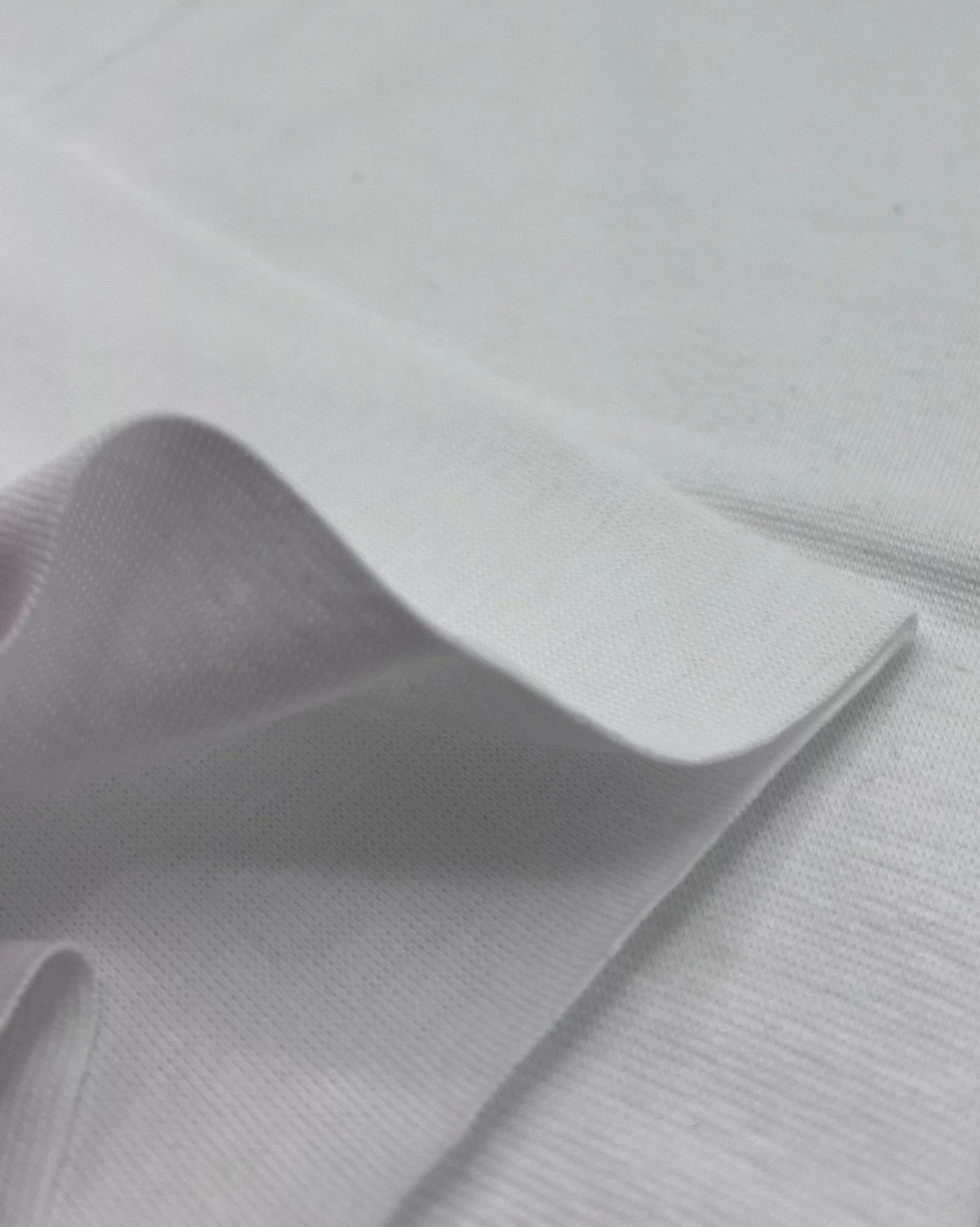 White Jersey Cuffing Ribbing Fabric 270 GSM Cotton Knit 70cm Wide