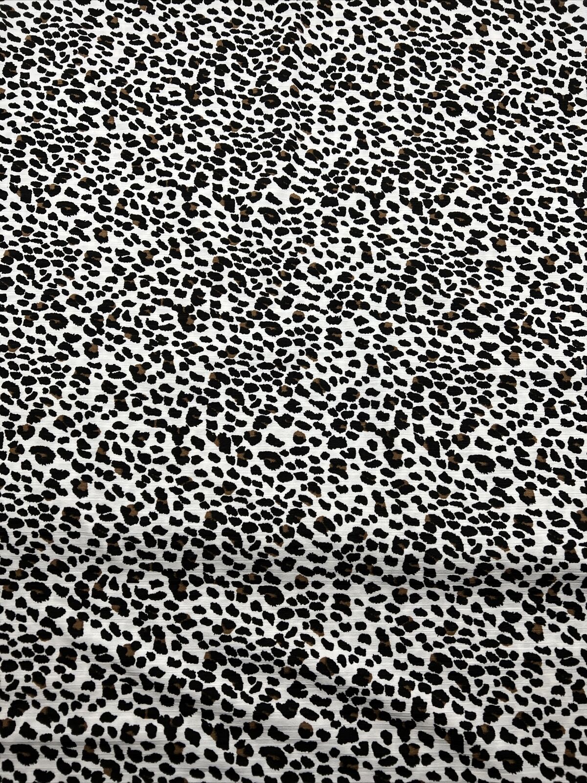 White Leopard Print 8x4 Wide Rib Stretch Fabric