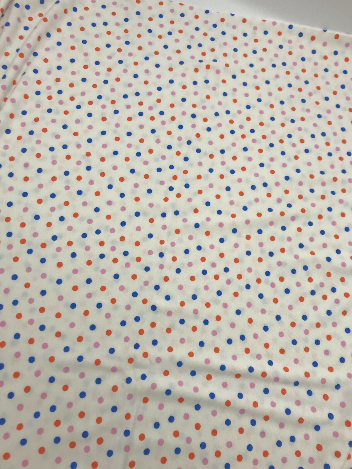 White Multi Polka Dot Viscose Elastane Fabric