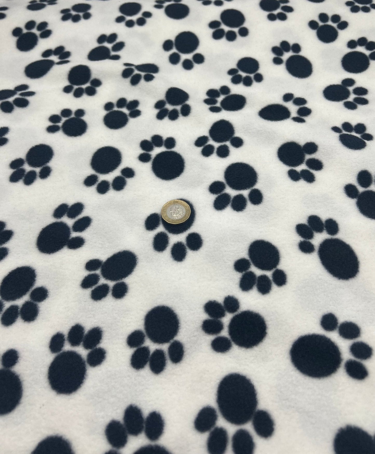 White Paws Printed Anti-Pil Polar Fleece Fabric Blanket Loungewear