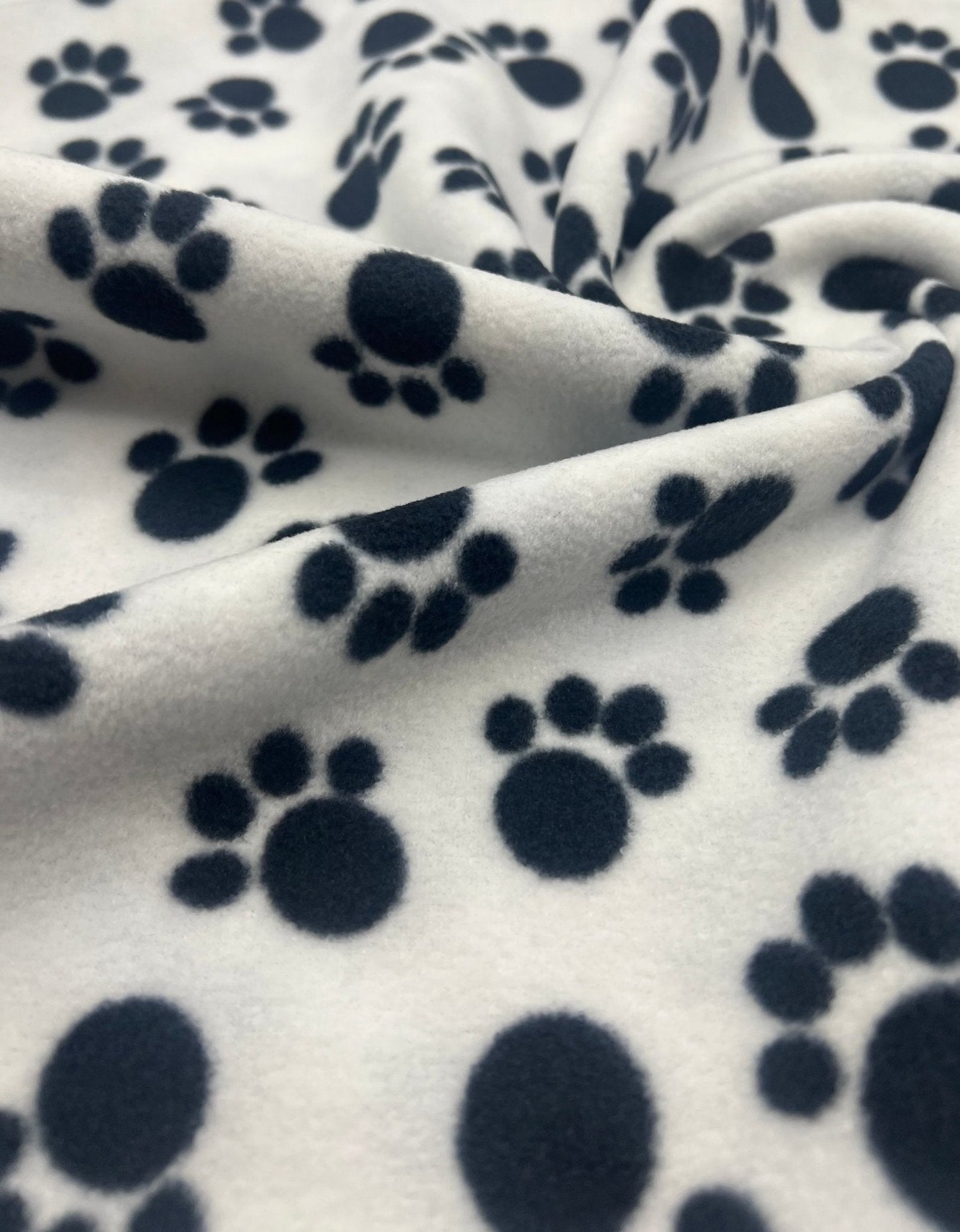 White Paws Printed Anti-Pil Polar Fleece Fabric Blanket Loungewear