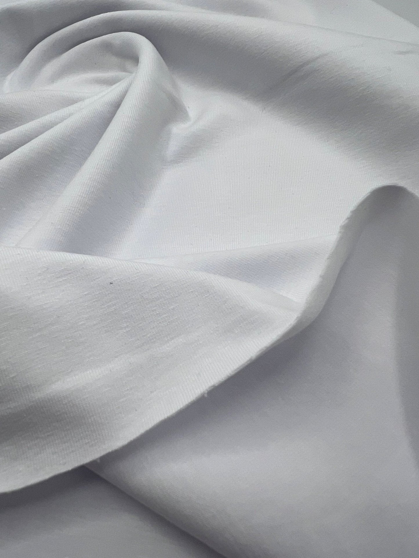 White Cotton Stretch Jersey 240 GSM 92/8 Lycra 4 Way Stretch