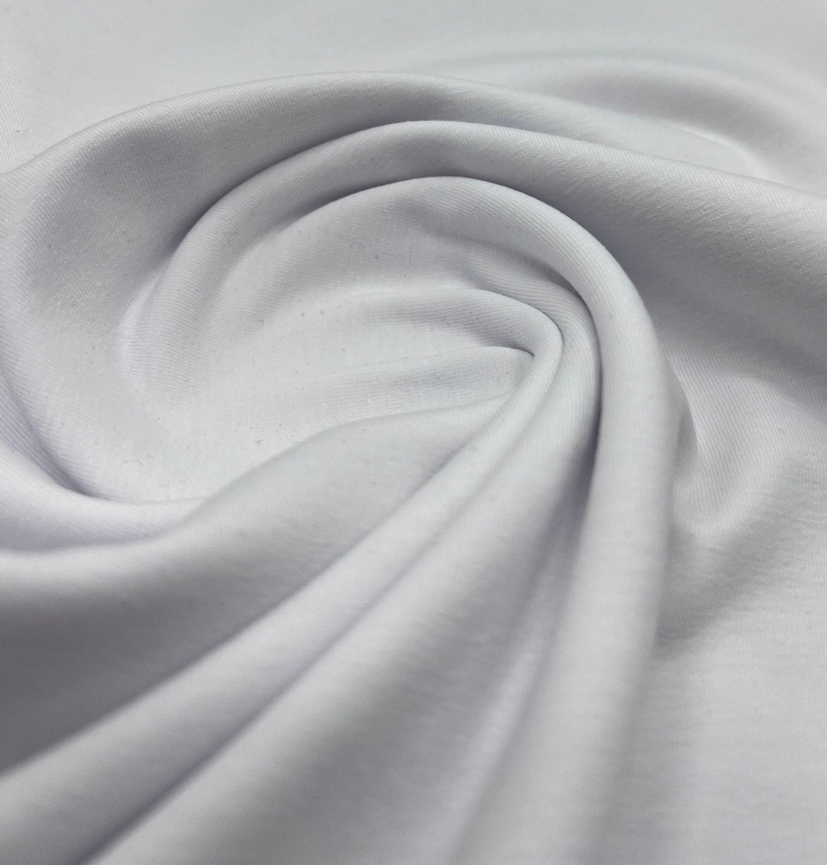 White Cotton Stretch Jersey 240 GSM 92/8 Lycra 4 Way Stretch