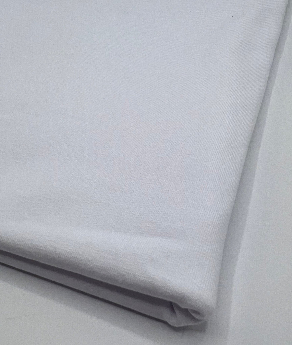 White Cotton Stretch Jersey 240 GSM 92/8 Lycra 4 Way Stretch