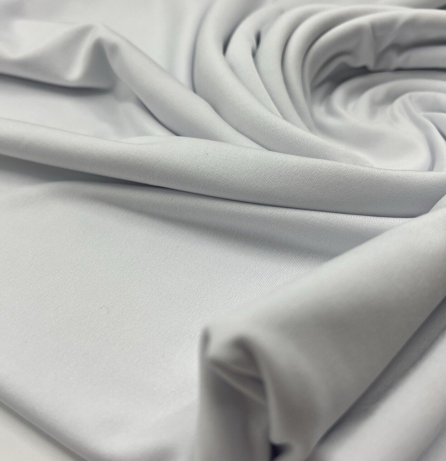 White Plain Shiny Soft Touch Slinky 4 Way Stretch Fabric