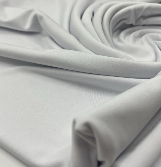 White Plain Shiny Soft Touch Slinky 4 Way Stretch Fabric