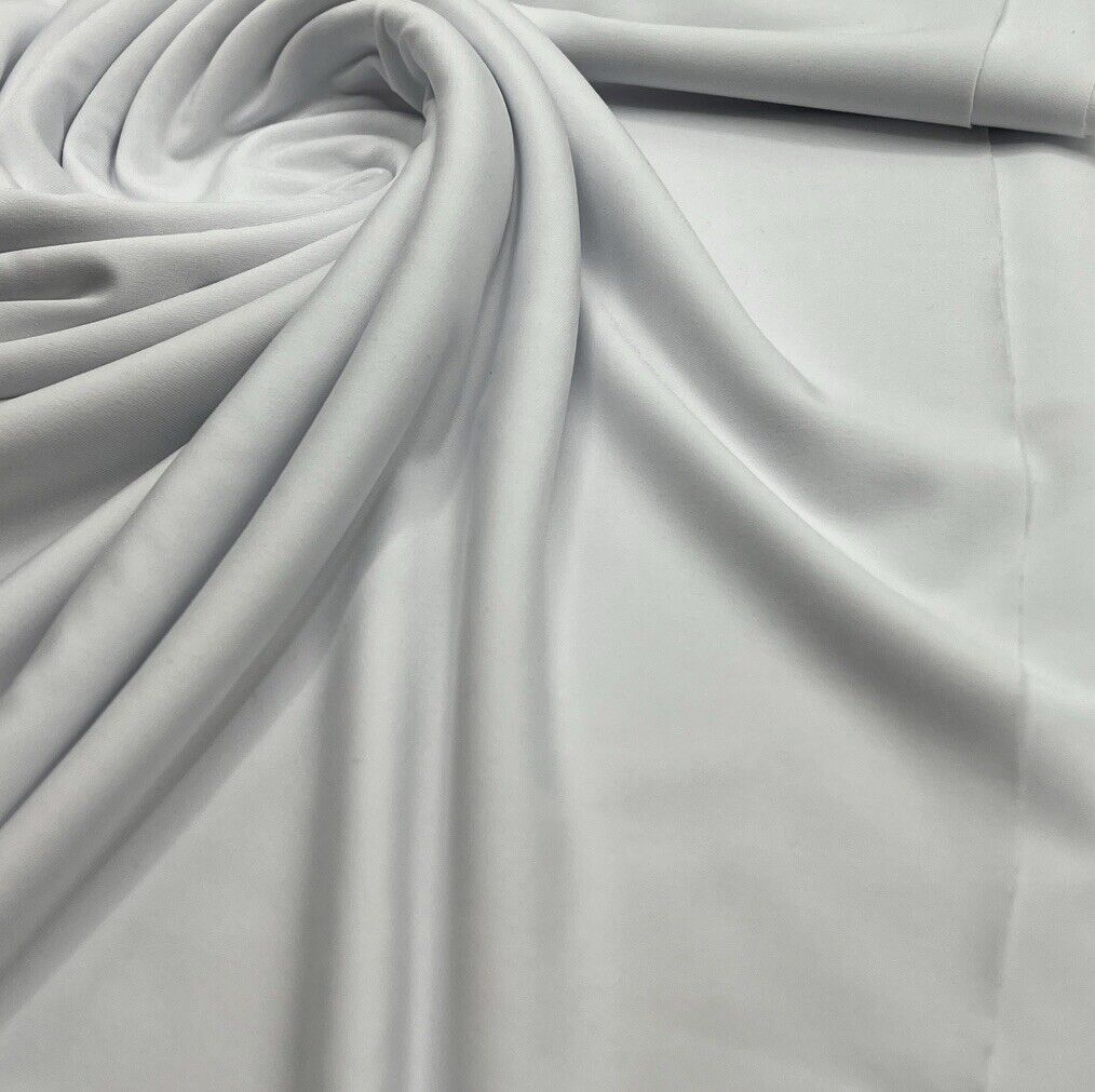 White Plain Shiny Soft Touch Slinky 4 Way Stretch Fabric