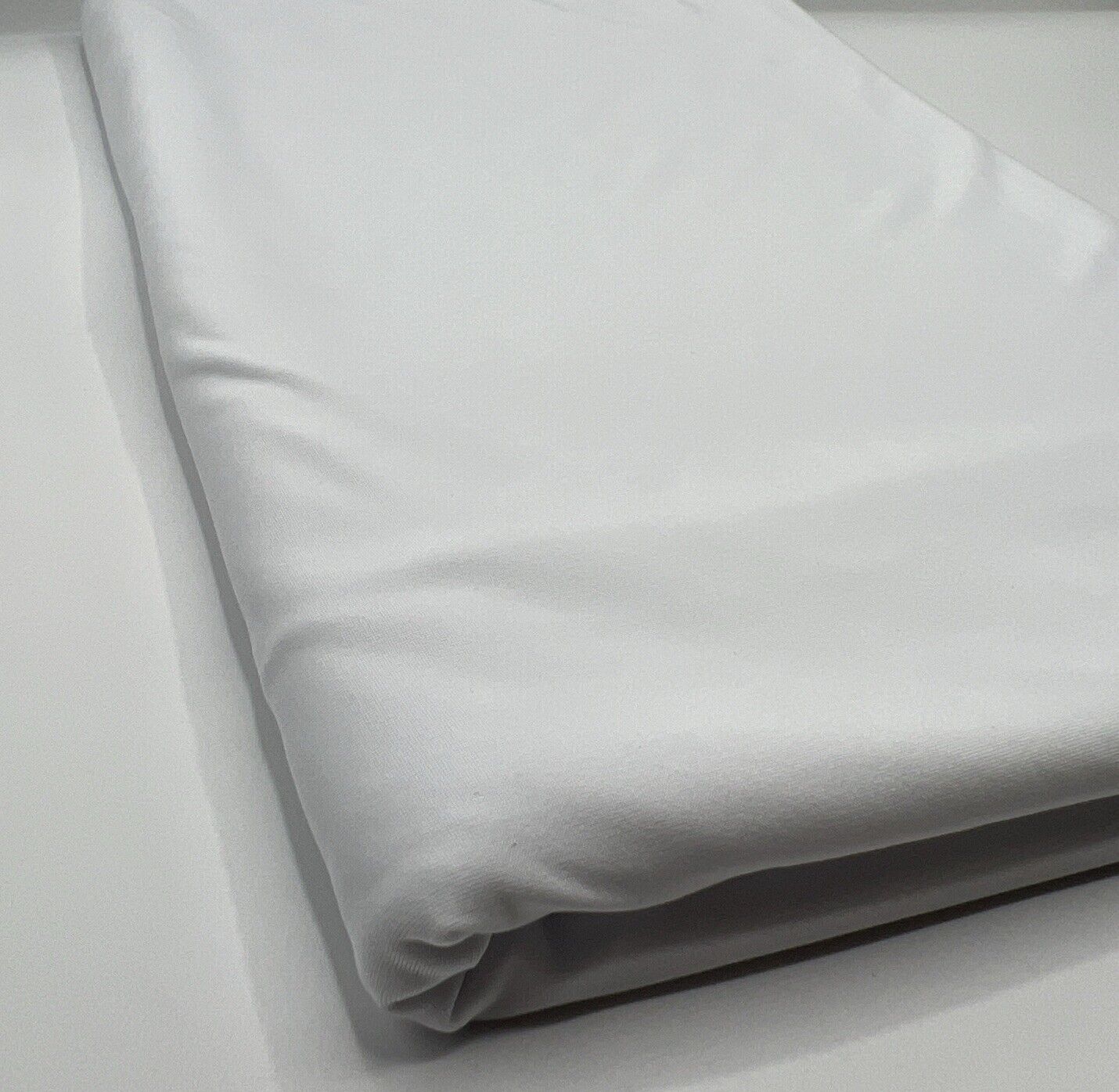 White Plain Shiny Soft Touch Slinky 4 Way Stretch Fabric