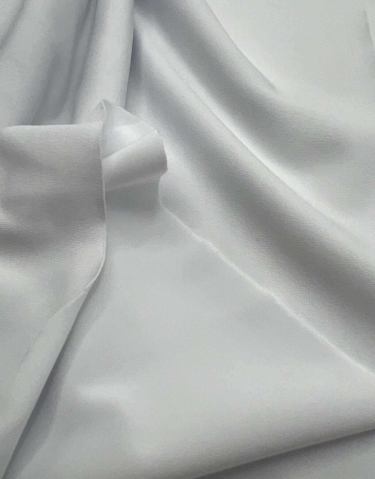 White Plain Shiny Soft Touch Slinky 4 Way Stretch Fabric
