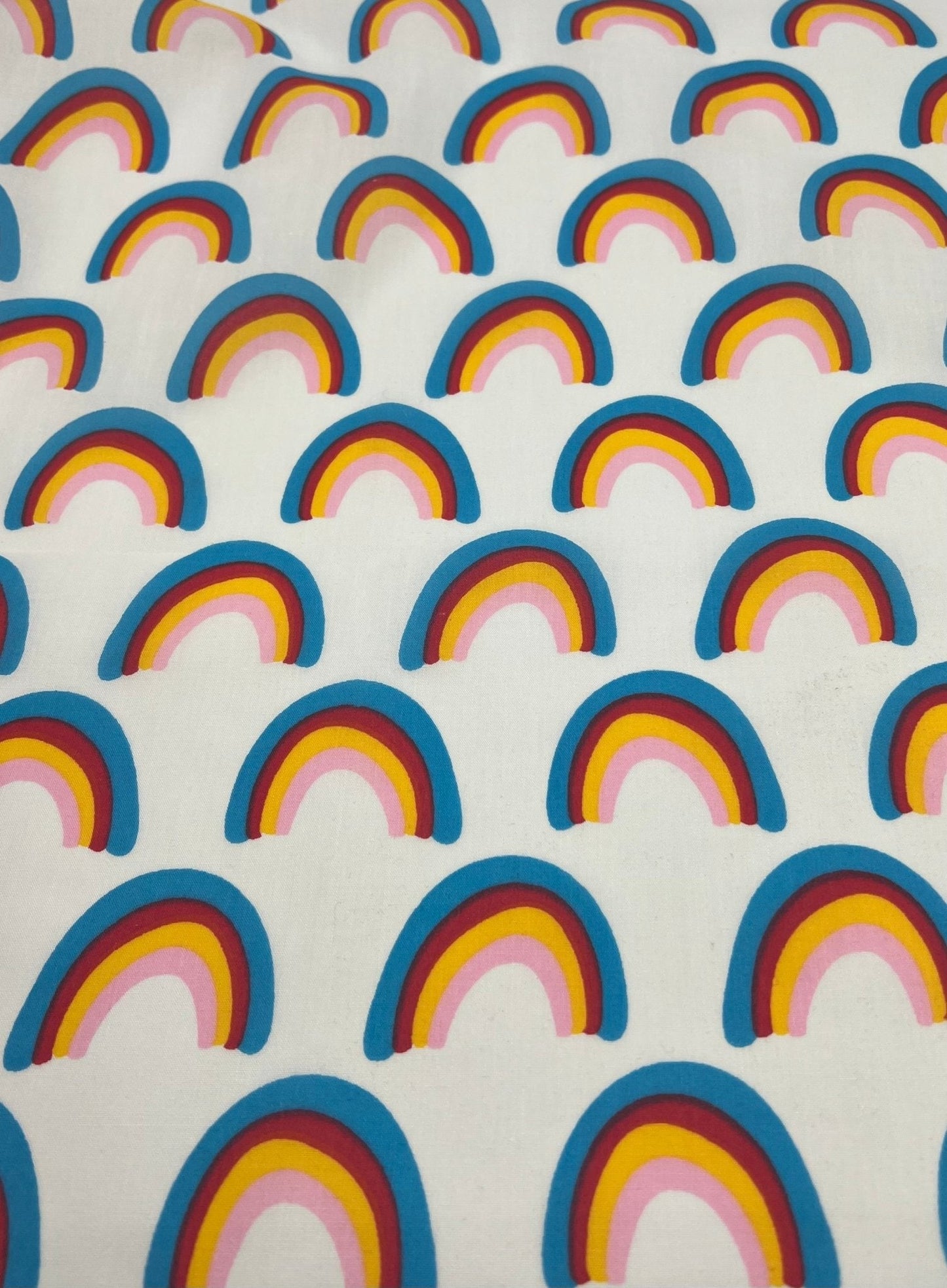 White Rainbow Printed Polycotton 90 GSM 80/20 44 Inch Non Stretch