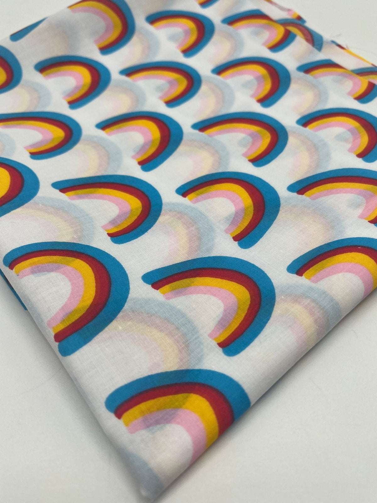 White Rainbow Printed Polycotton 90 GSM 80/20 44 Inch Non Stretch