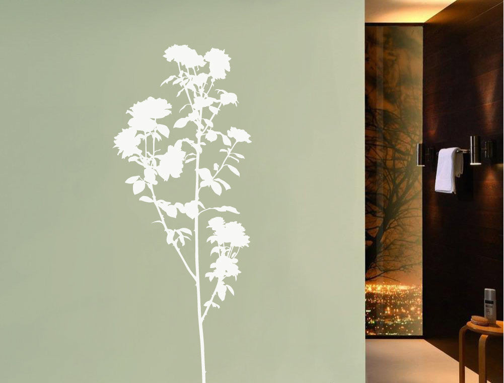 Large Roses Silhouette Wall Sticker Decal