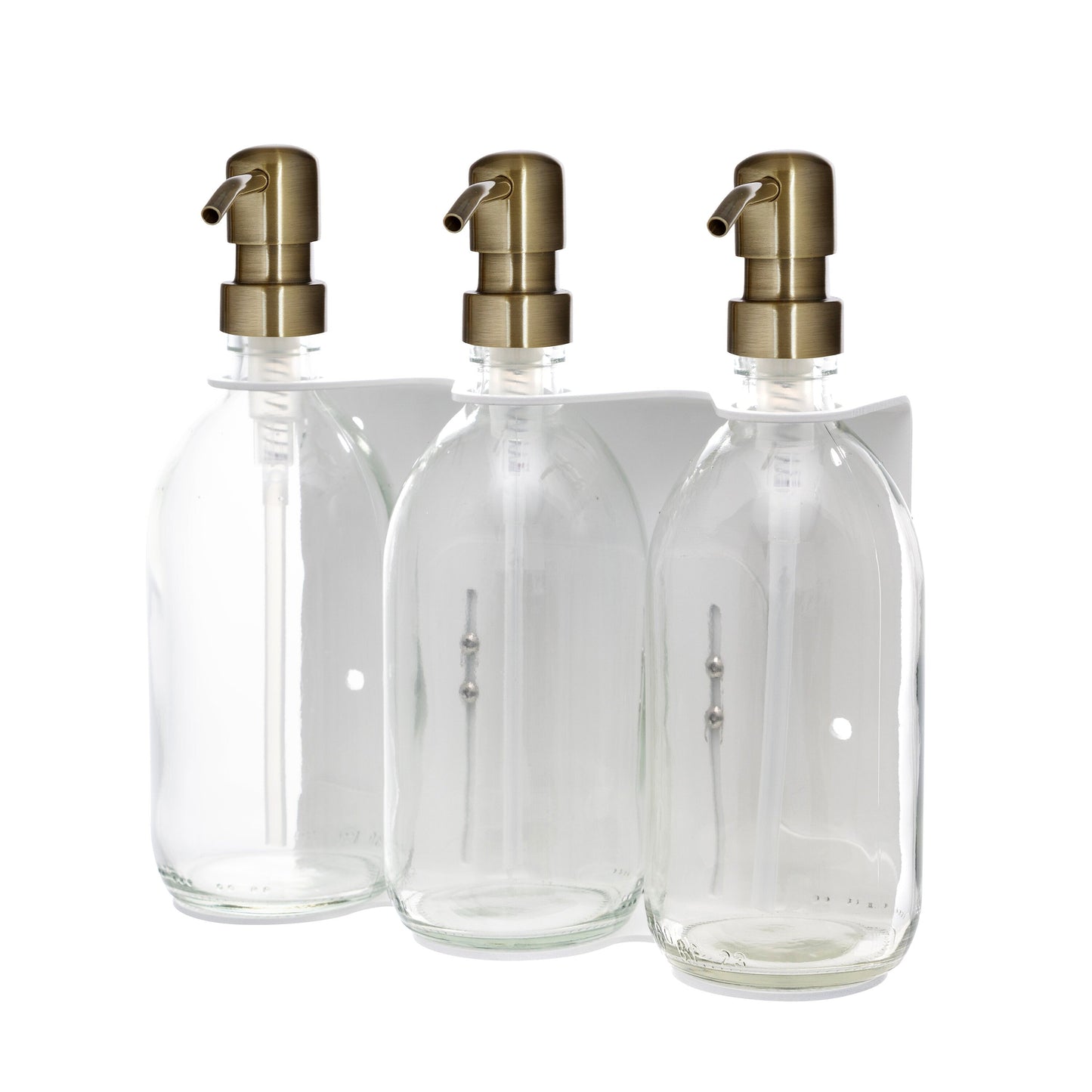 White Triple Wall Mounted Soap Dispenser