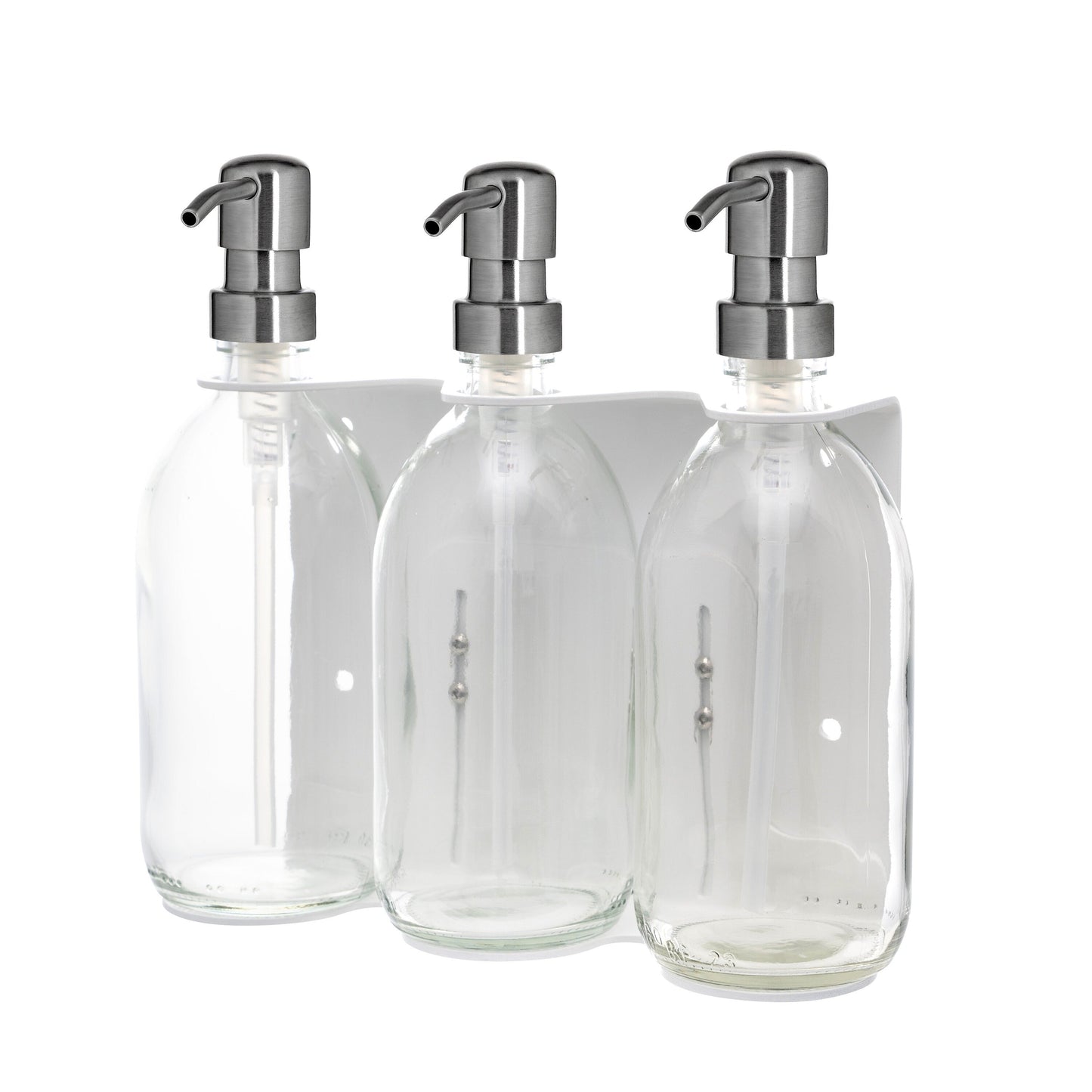 White Triple Wall Mounted Soap Dispenser