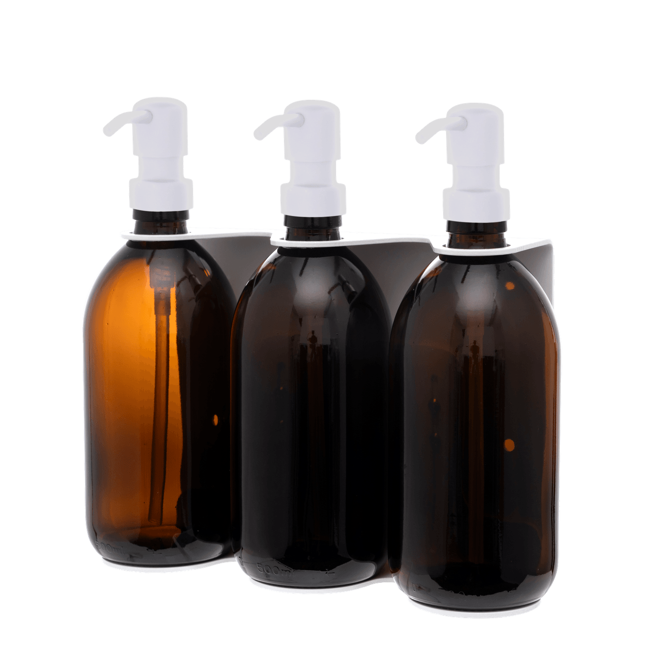 White Triple Wall Mounted Soap Dispenser