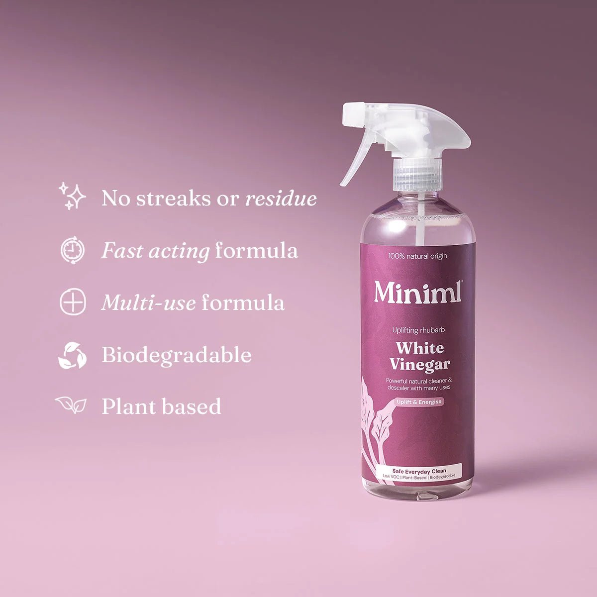 Uplifting Rhubarb White Vinegar – 5L Eco Refill Multi-Surface Cleaner