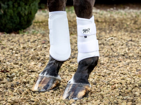 Double Locking Brushing Boots - White