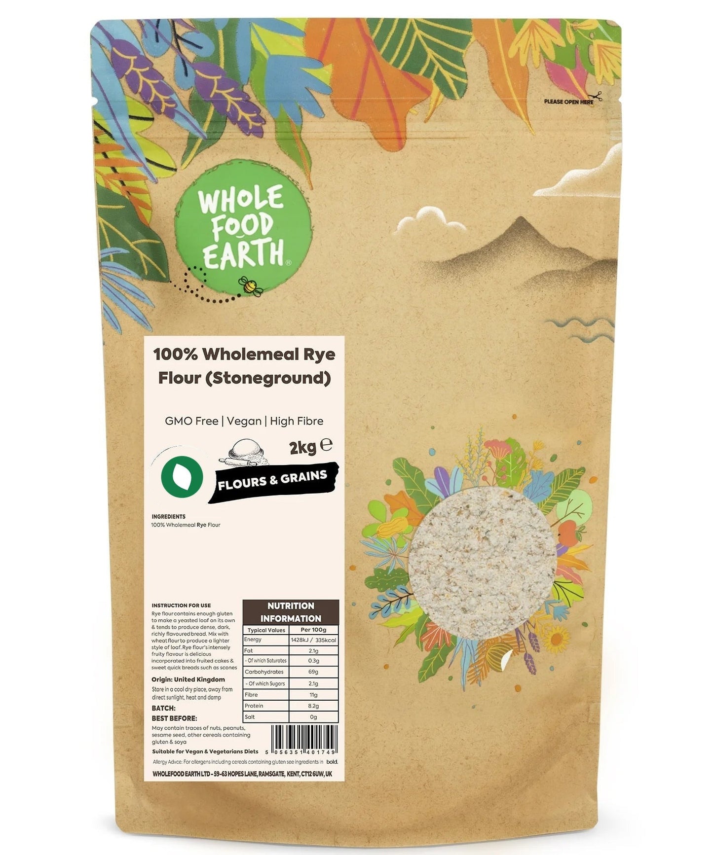 Wholemeal Rye Flour (Stoneground) 100% - Serious Grains