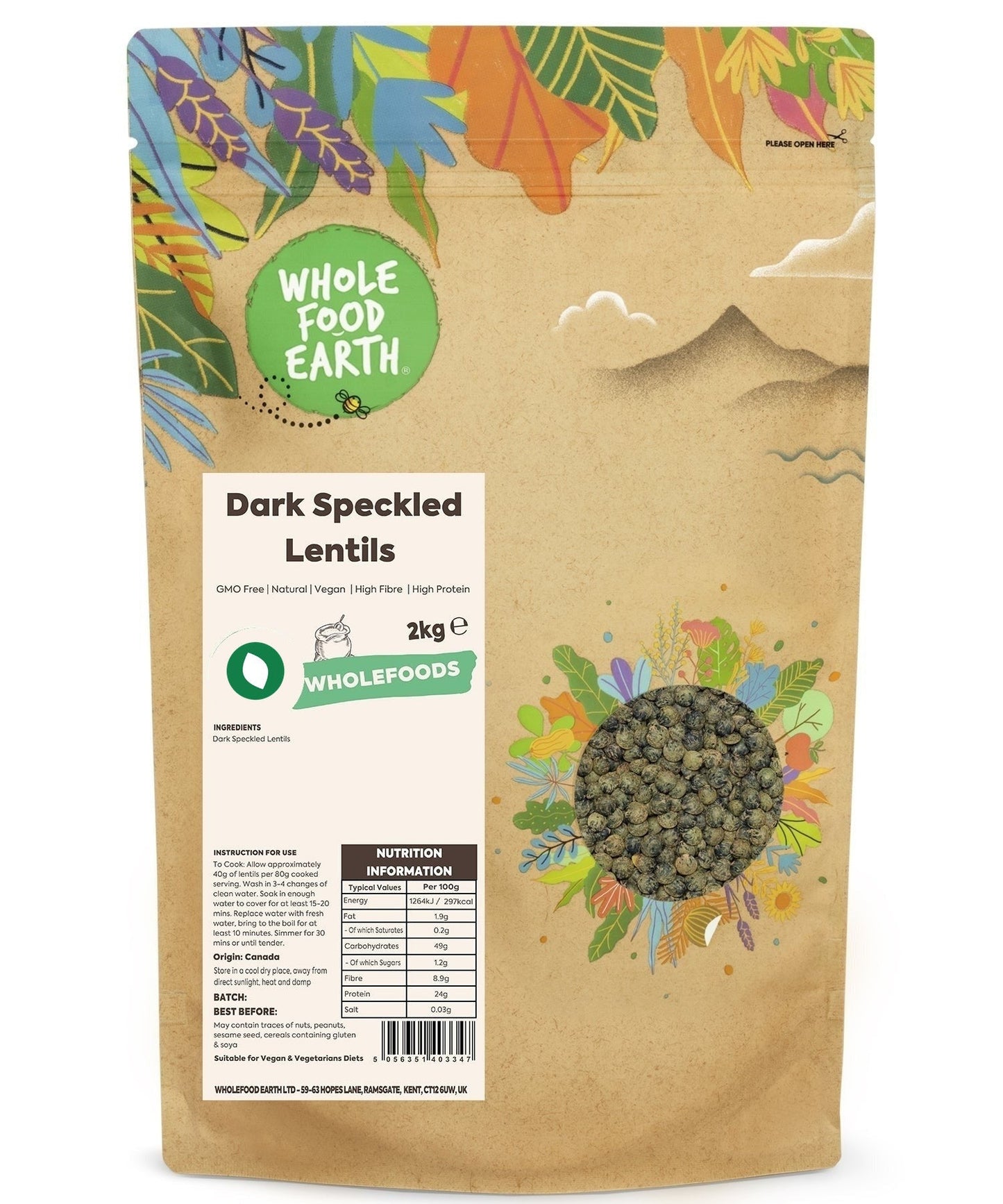 Dark Speckled Lentils