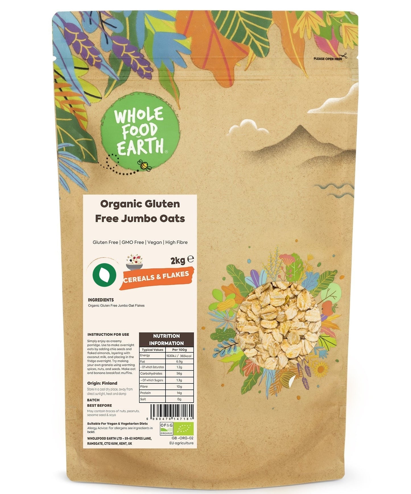 Organic Gluten Free Jumbo Oats