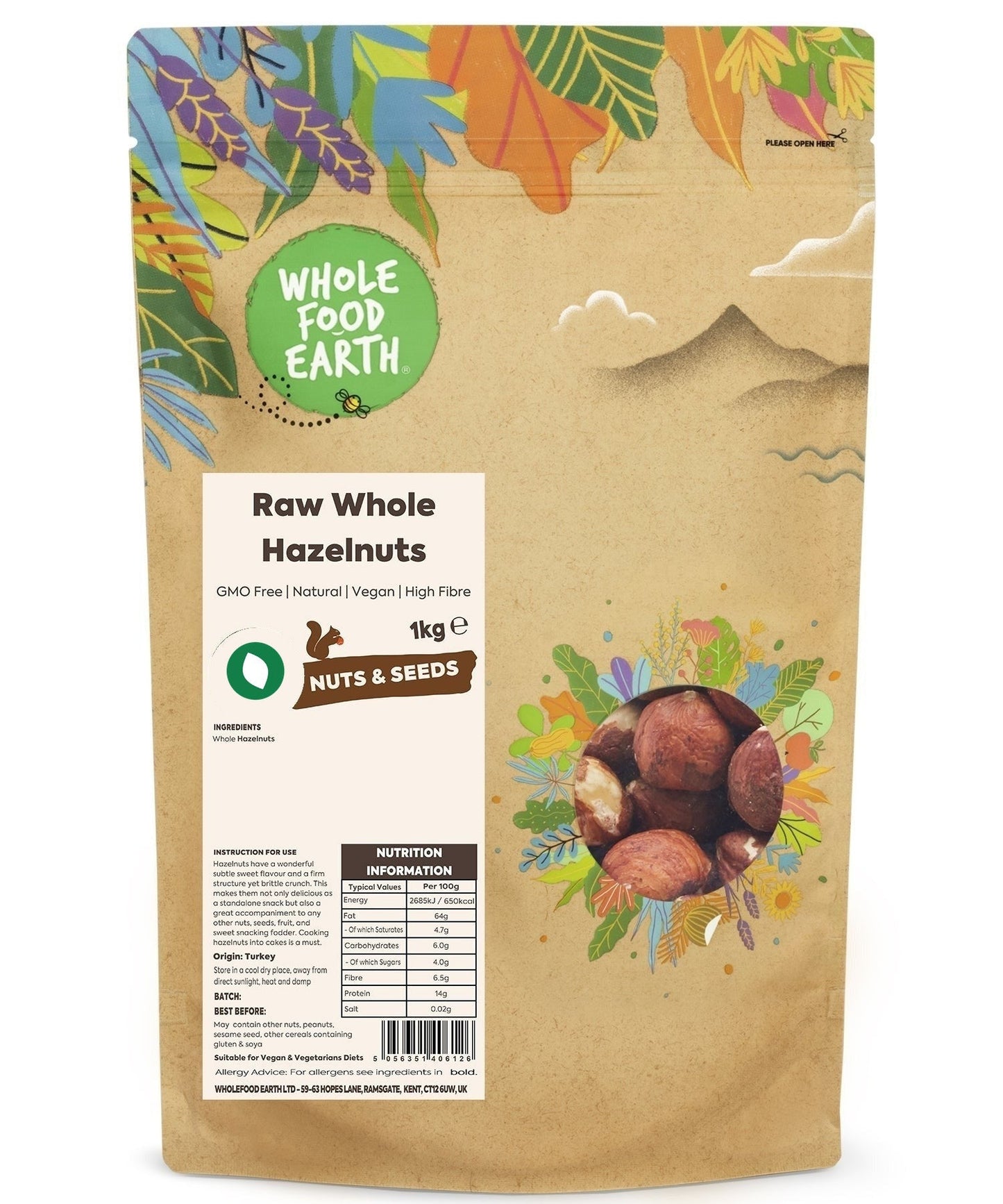 Raw Whole Hazel Nuts