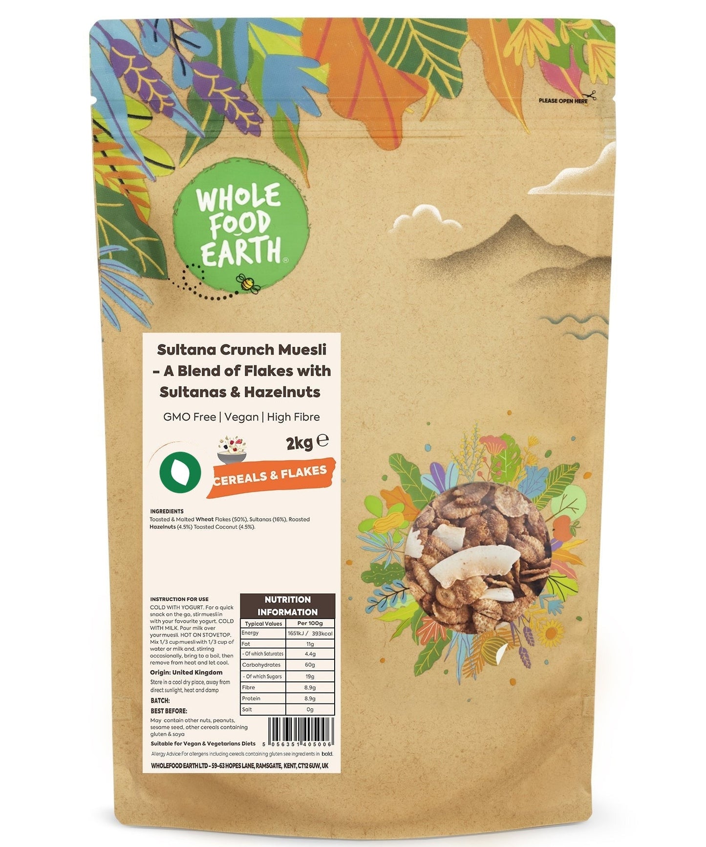 Sultana Crunch Muesli - A Blend of Flakes with Sultanas & Hazelnuts