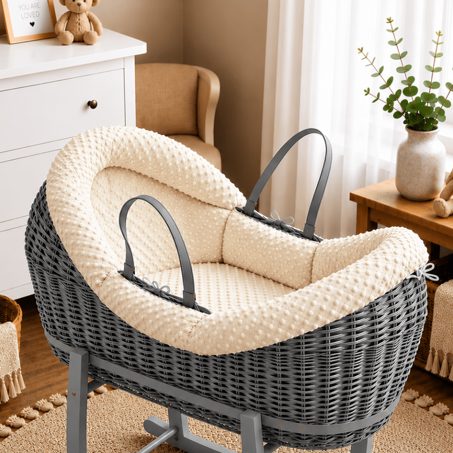 Wicker Pod Baby Deluxe Moses Basket-No stand included