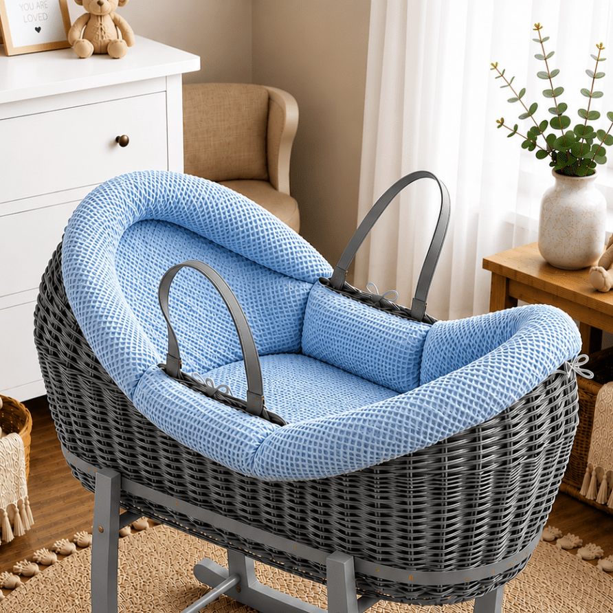 Wicker Pod Baby Deluxe Moses Basket-No stand included