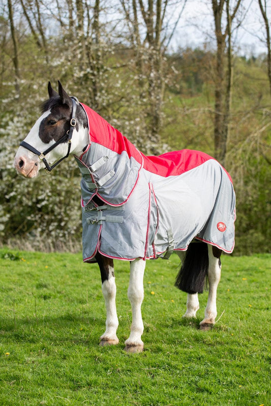 WIDE FIT Fly Turnout Combination Rug - Red (Mesh)