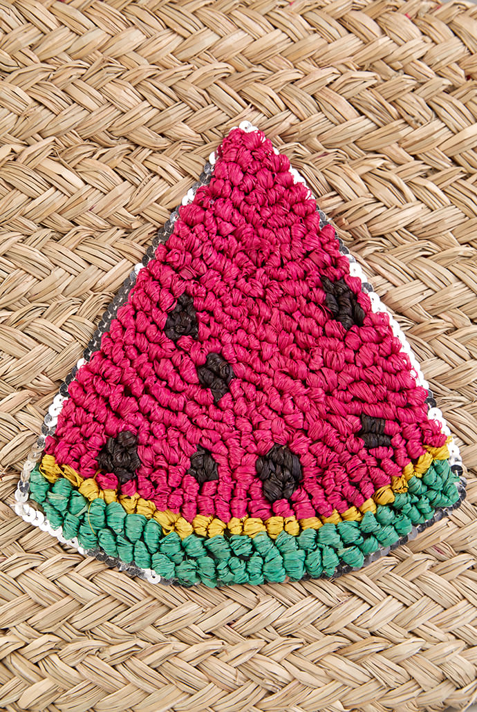 Louche Winnie Straw Bag With Watermelon