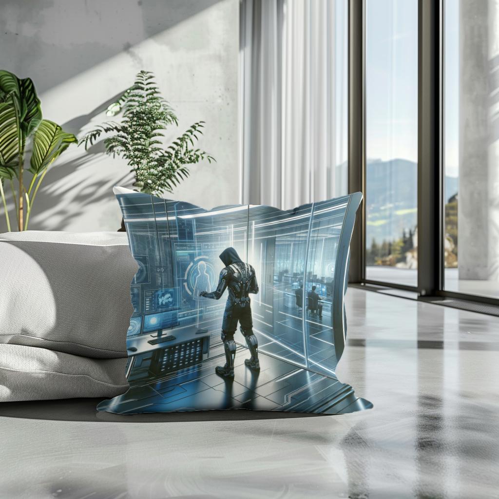 Corporate Espionage Holograph Cotton Cushion