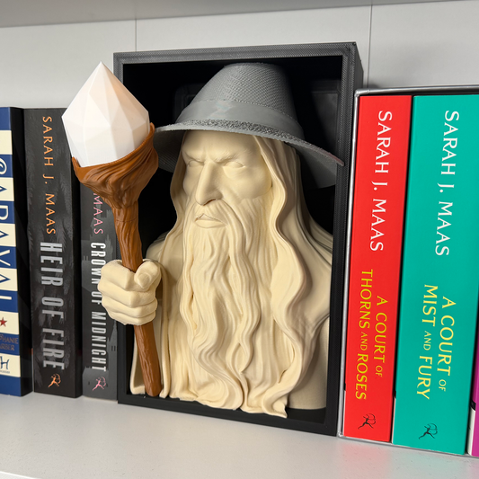 Glowing Wizard Book Nook – 3D Printed Light-Up Fantasy Bookshelf Insert & Bookend