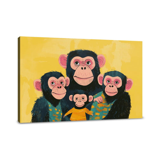 Chimpanzee Family Canvas