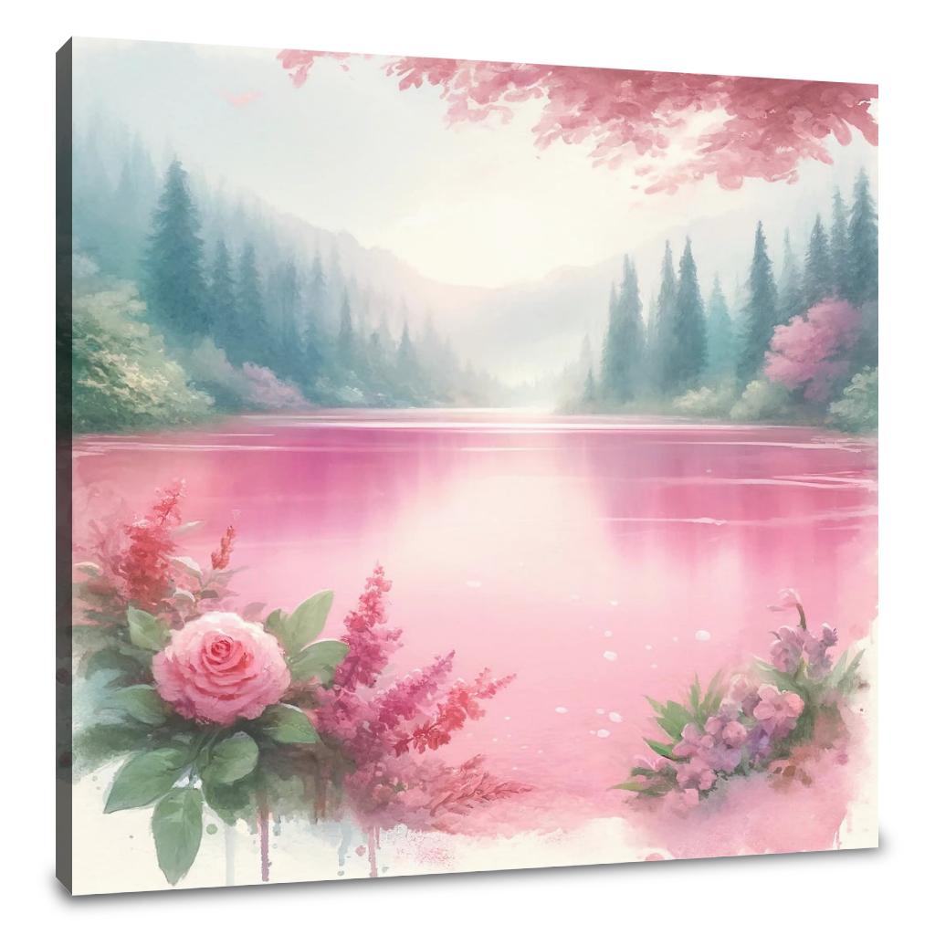Pink Lake Serenity Canvas