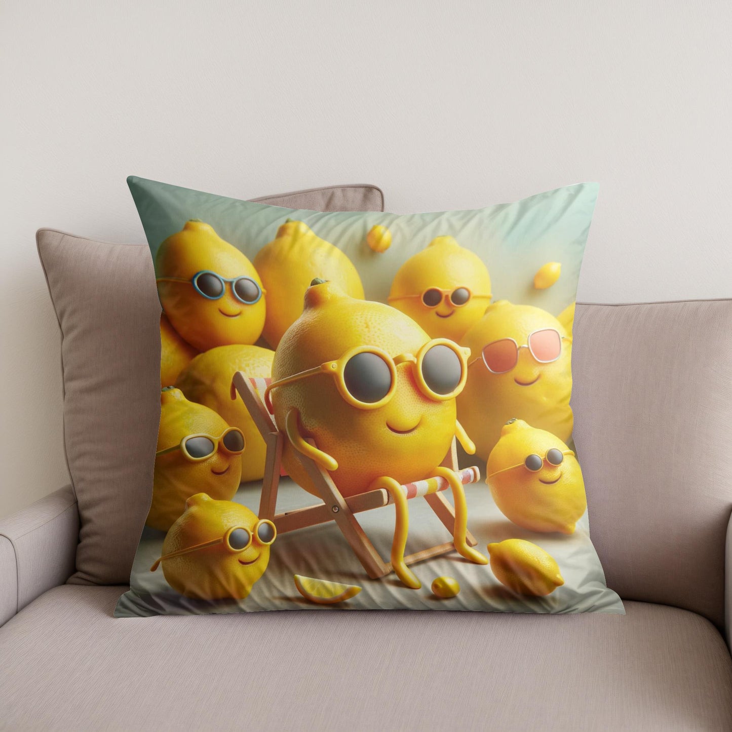 Lemonade Whimsy Cotton Cushion