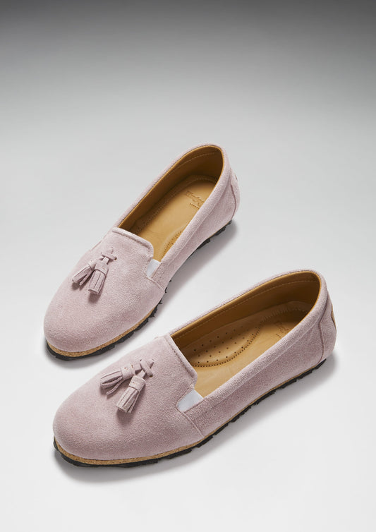 Women's Tasselled Espadrilles, powder pink suede