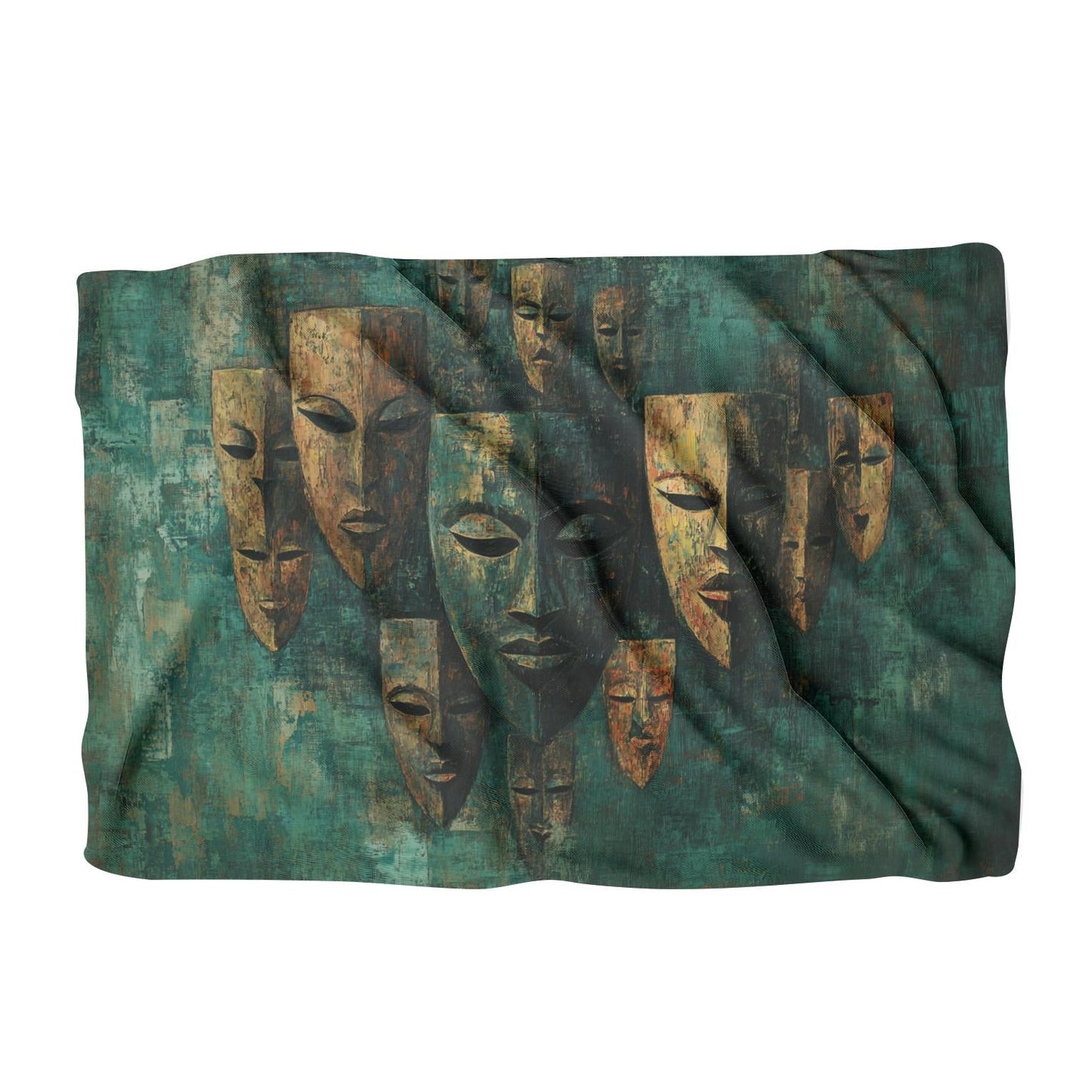 Tribal Masks Forest Blanket