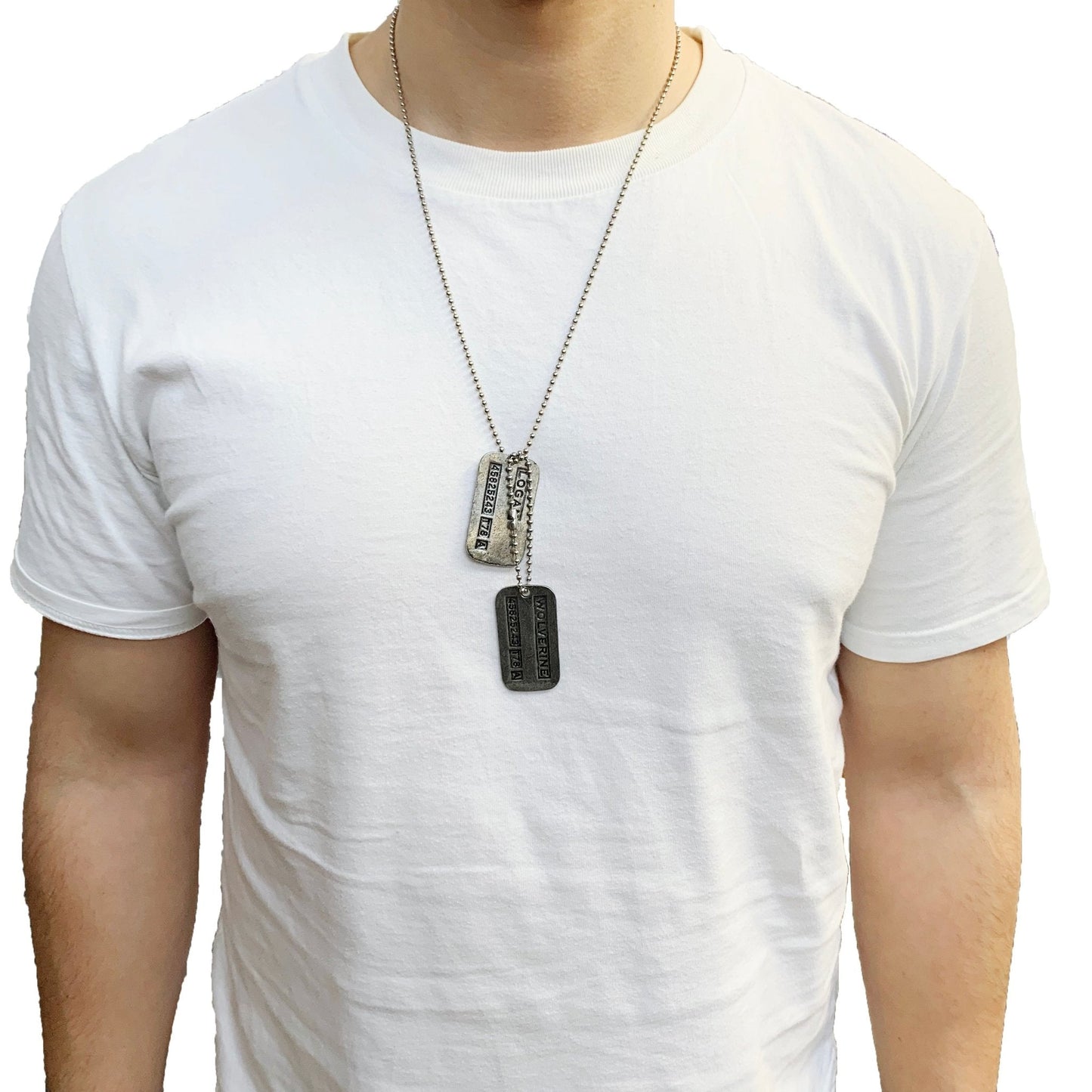 'WOLVERINE' Logan Military Dog Tags - Cosplay Costume Prop Replica - Stainless Steel Chains Included