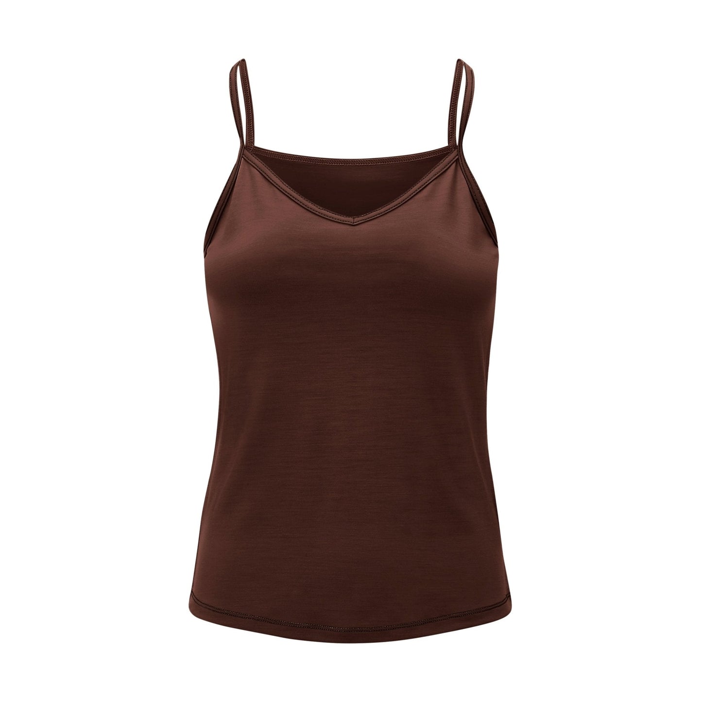 Womens Merino Cami, Chocolate Brown