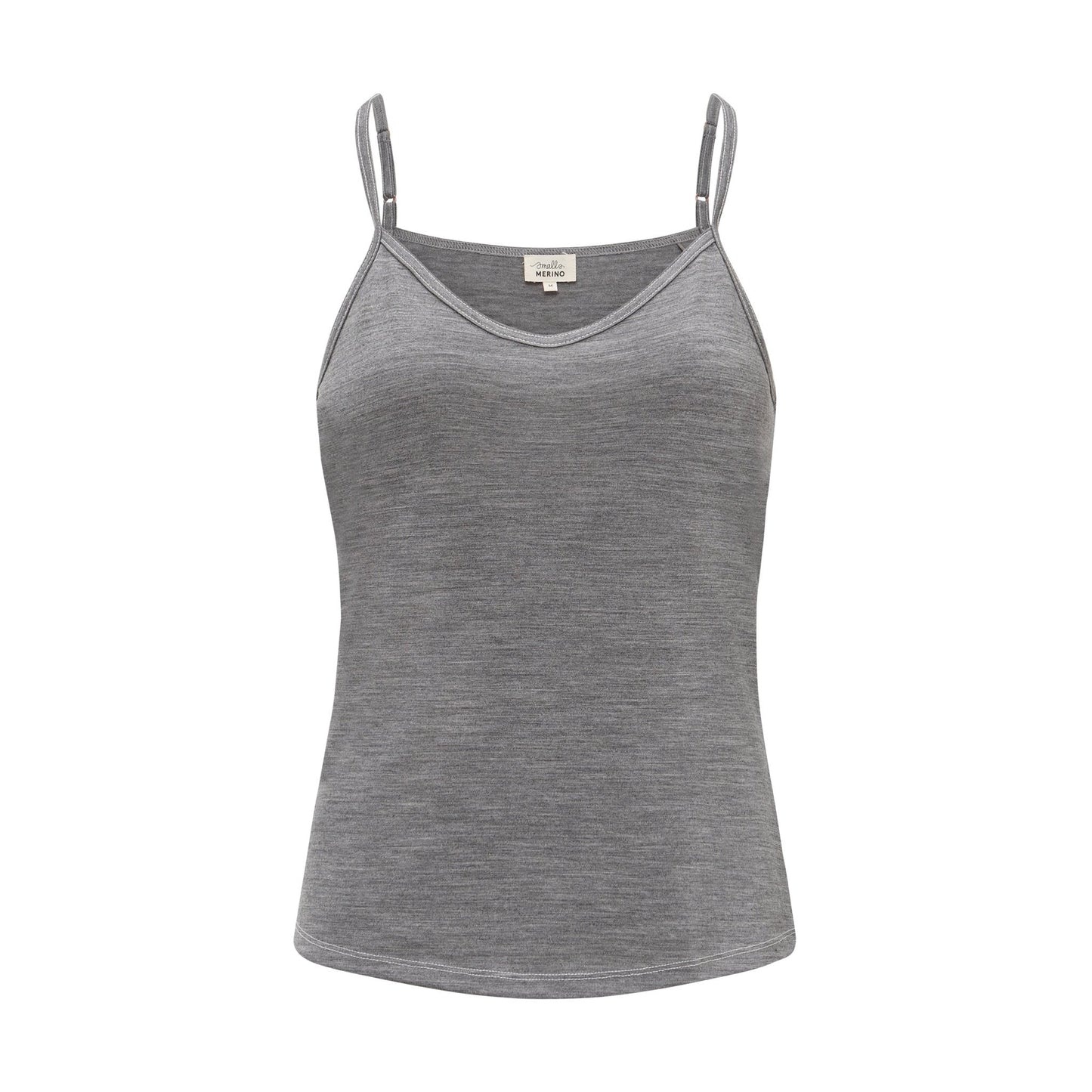 Womens Merino Cami, Grey Marle