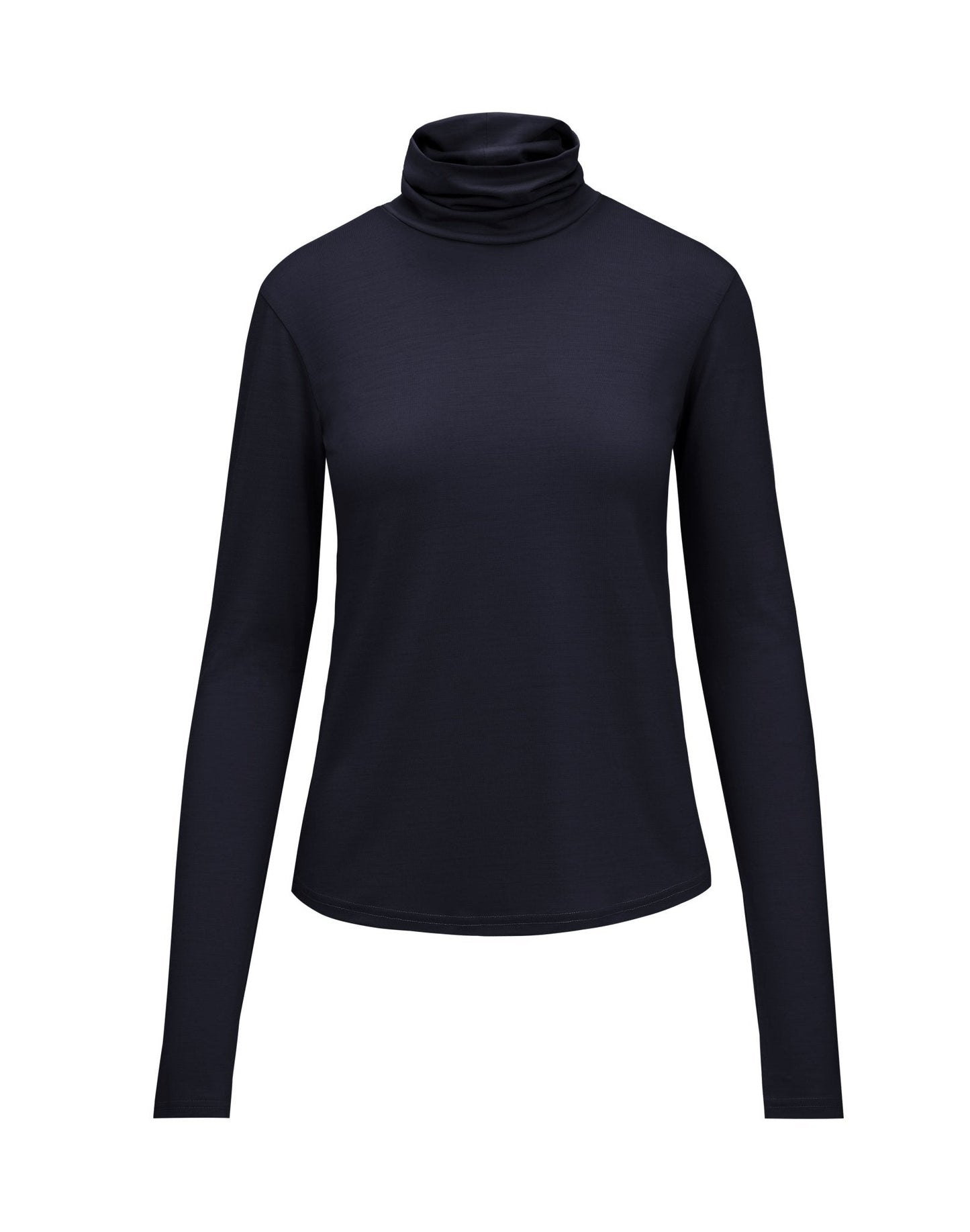 Womens Merino Polo Neck, Midnight