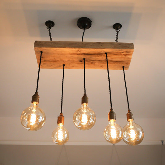 Wooden Beam Cluster Pendant Light