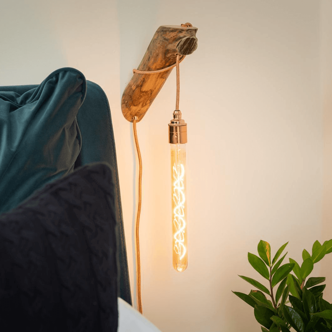 Wooden peg wall lights