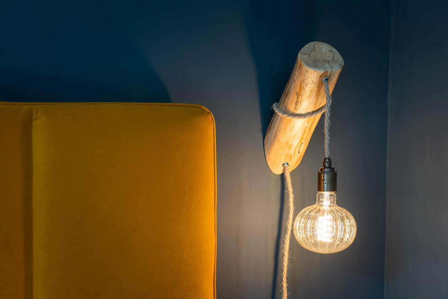 Wooden peg wall lights