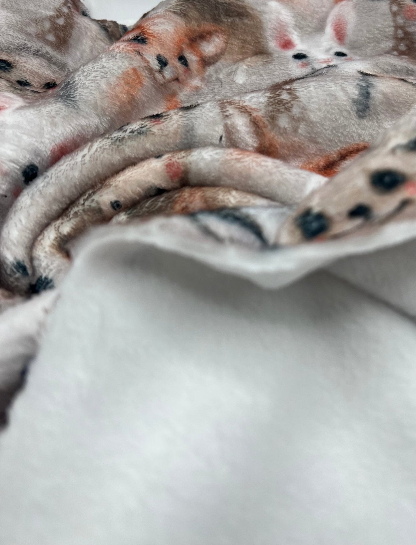 Woodland Baby Animals Cuddle Fleece Fabric Blanket Loungewear