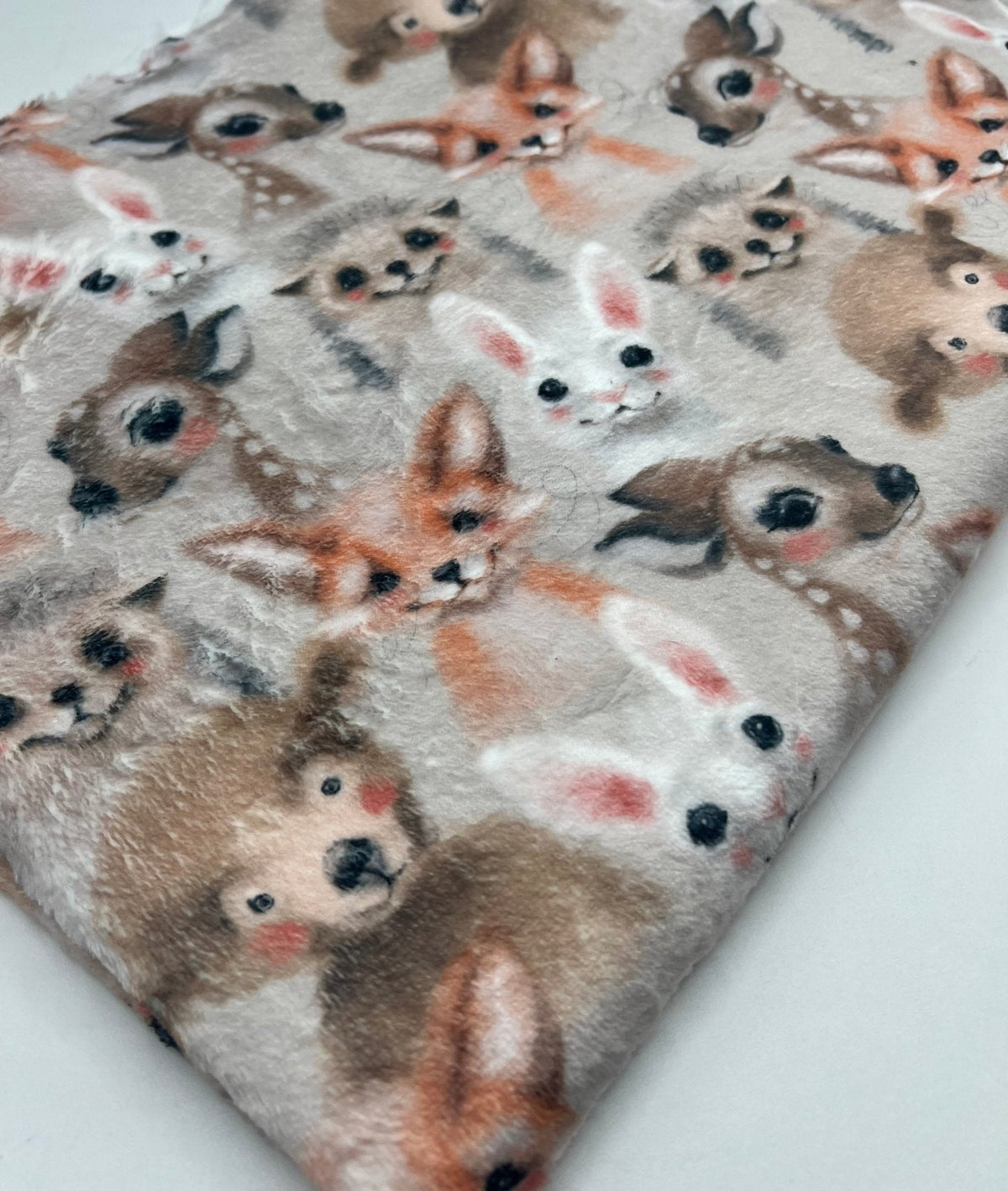 Woodland Baby Animals Cuddle Fleece Fabric Blanket Loungewear