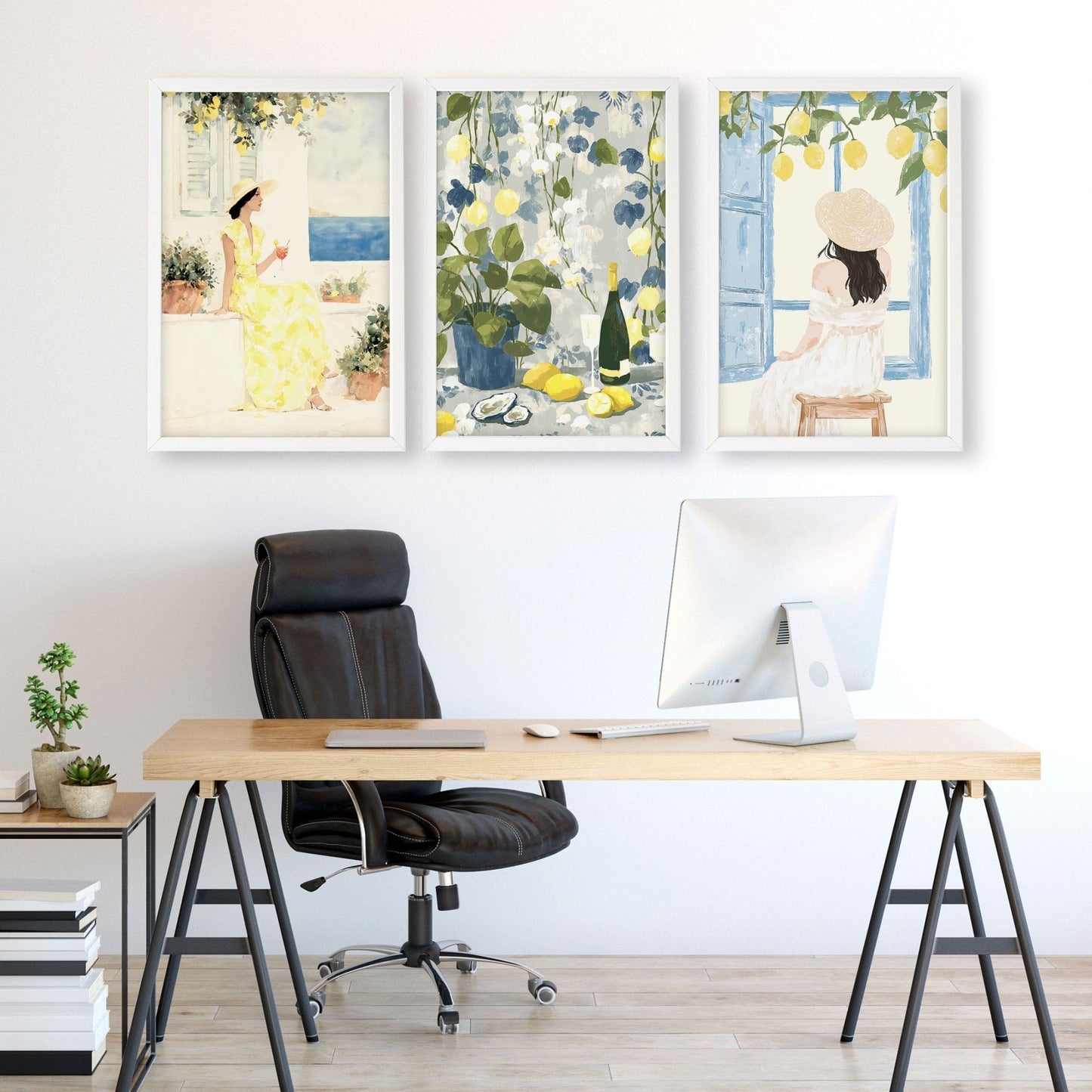 Workplace office decor | Set of 3 Italian Lifestyle Wall art Prints