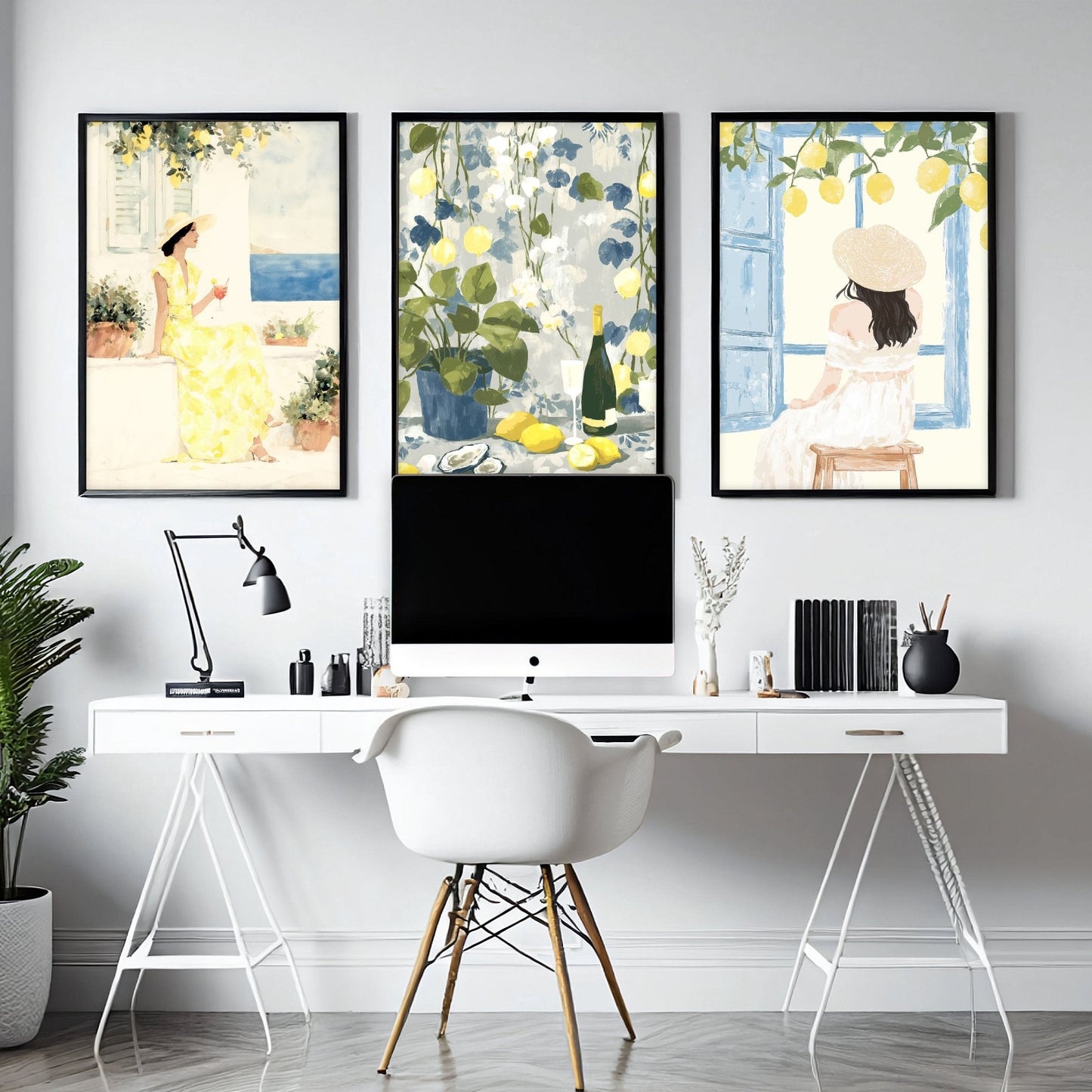 Workplace office decor | Set of 3 Italian Lifestyle Wall art Prints